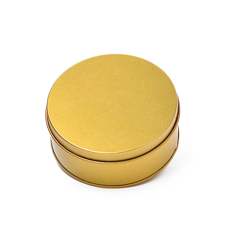 2025 New Design Custom Logo Round Tin Box Gold Portable Chocolate Tinplate for Candy Gift Tin Box