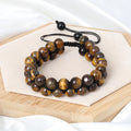 Stone Knitting tiger Eye Two Layers Natural Stone Bracelet ST246