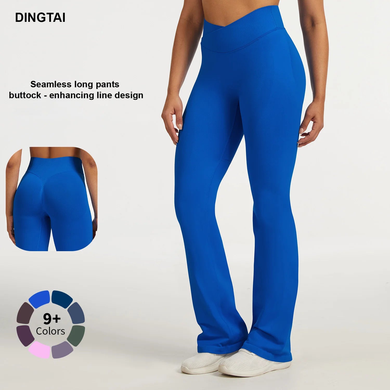 New Stylish Women Fitness Clothing Seamless Flare Pant Yoga Gym Wear Women Crossed Scrunch Butt Legging Sportswear