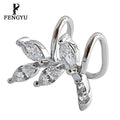 925 Sterling Silver Leaf Clip-on Earrings Non Pierced for Women Zircon Ear Cuff Custom Fine Designer Jewelry