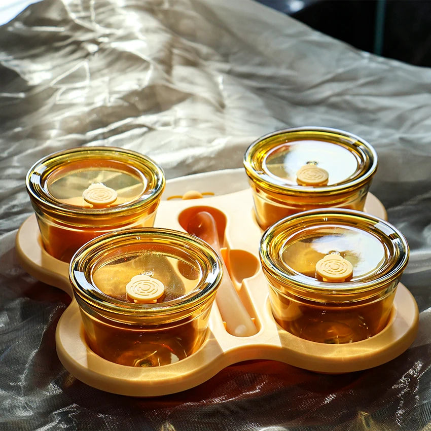 Retro Home Kitchen Snack Dried Fruit Storage Container Jar Wholesale Food Glass Sealed Storage Jar Set