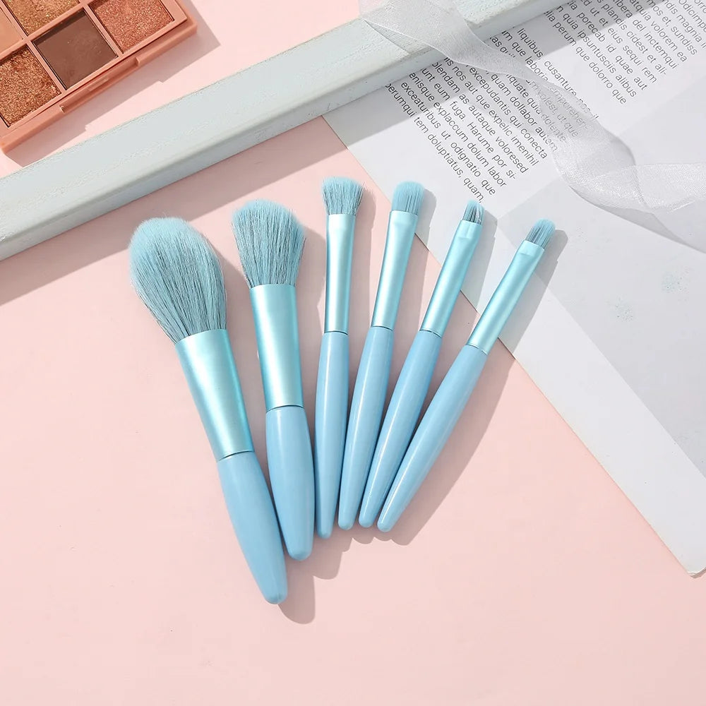 Custom Logo Wholesale Good Quality Your Own Brand Synthetic Cosmetic Brushes Professional Portable 6pcs Brush Shaving Brush