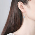 SLBRIDAL Pave Setting Trendy CZ Crystal Pearls Hook Women Girls Fashion Earrings Cubic Zircon Earrings Bridal Wedding Earring