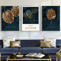Abstract Gold Plant Leaf Print Canvas Poster Nordic Quote Modern Wall Art Decor Oil Painting on Canvas Posters and Prints Art Pi