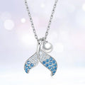 CAOSHI Micro Paved Gemstone Zircon Mermaid Fish Tail Pendant Party Silver Necklace for Women Girls