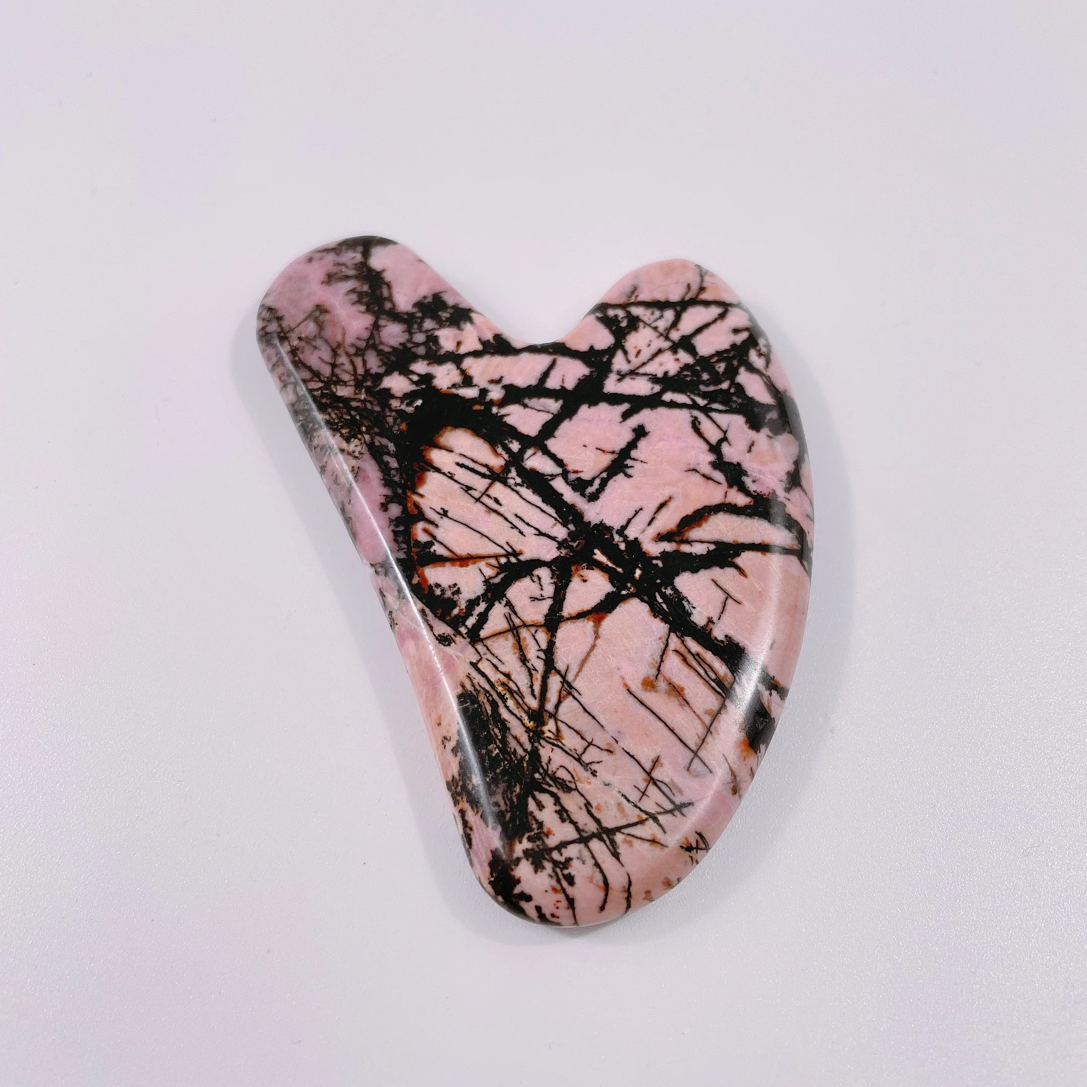 Huiying Rhodorite Jasper Heart Shape Facial Gua Sha Tool Facial Guasha Stone Massager On Sale Ready To Ship
