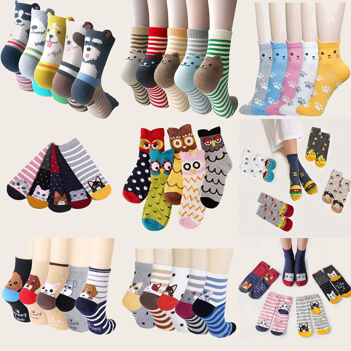 Cmax Wholesale 3d Animal Cartoon Socks Cotton Kitten Socks