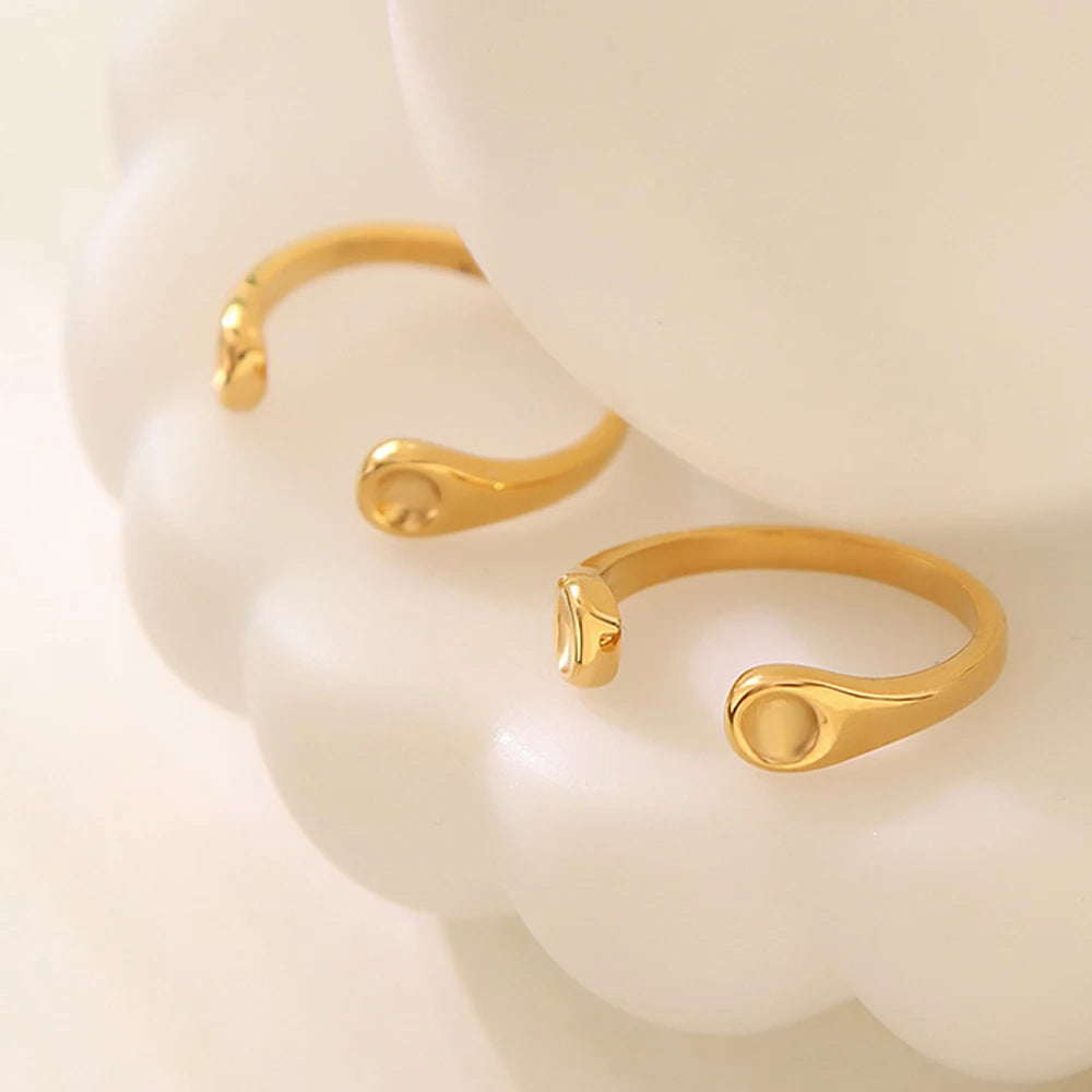 2022 New Design Popular Fashion Jewelry Stainless Steel Open Ring Glossy Gold Ring Minimalist Finger Women Rings Gift