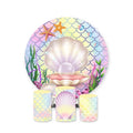 Personalize Aluminum Circle Backdrop Stand Customized Double Sides Tension Fabric Backdrop Frame Wedding Birthday  Party Events