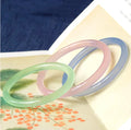 Ice Chalcedony Bangle Colorful Thin 6mm Natural Jade Bangle&Bracelets for Women Girls