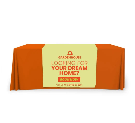 Personalized Table Runner Cloth Custom Logo 6ft Tablecloth Add Your Own Logo Table Covers Trade Show