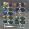 Two Row Sun Glasses Rack 10 Pairs Eye Glasses Holder Display Stand Transparent for Glasses