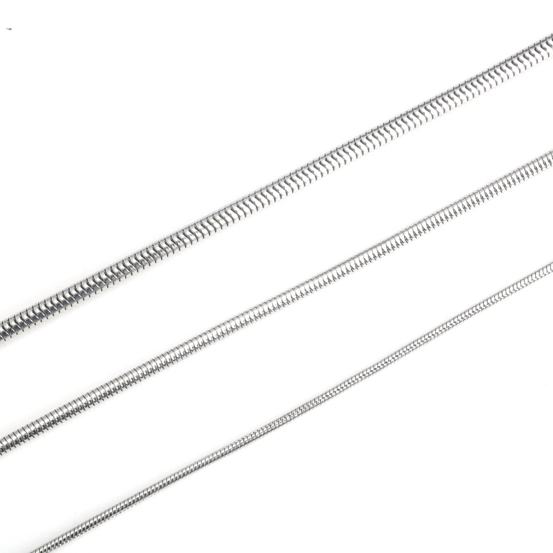 0.9mm 1.2mm 1.5mm Selling in Meter High Polished Snake Necklace Stainless Steel Round Snake Chain Meter
