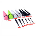 Unisex Body Piercing Jewelry Acrylic Flash Double Saddle Expander Stretchers Silicone Tunnel 4mm-20mm Sizes Solid Weddings Gifts