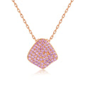 CZCITY Fashion Irregular Pendant Necklace 925 Sterling Silver Cubic Zirconia Chain Necklace for Women Prom Gift