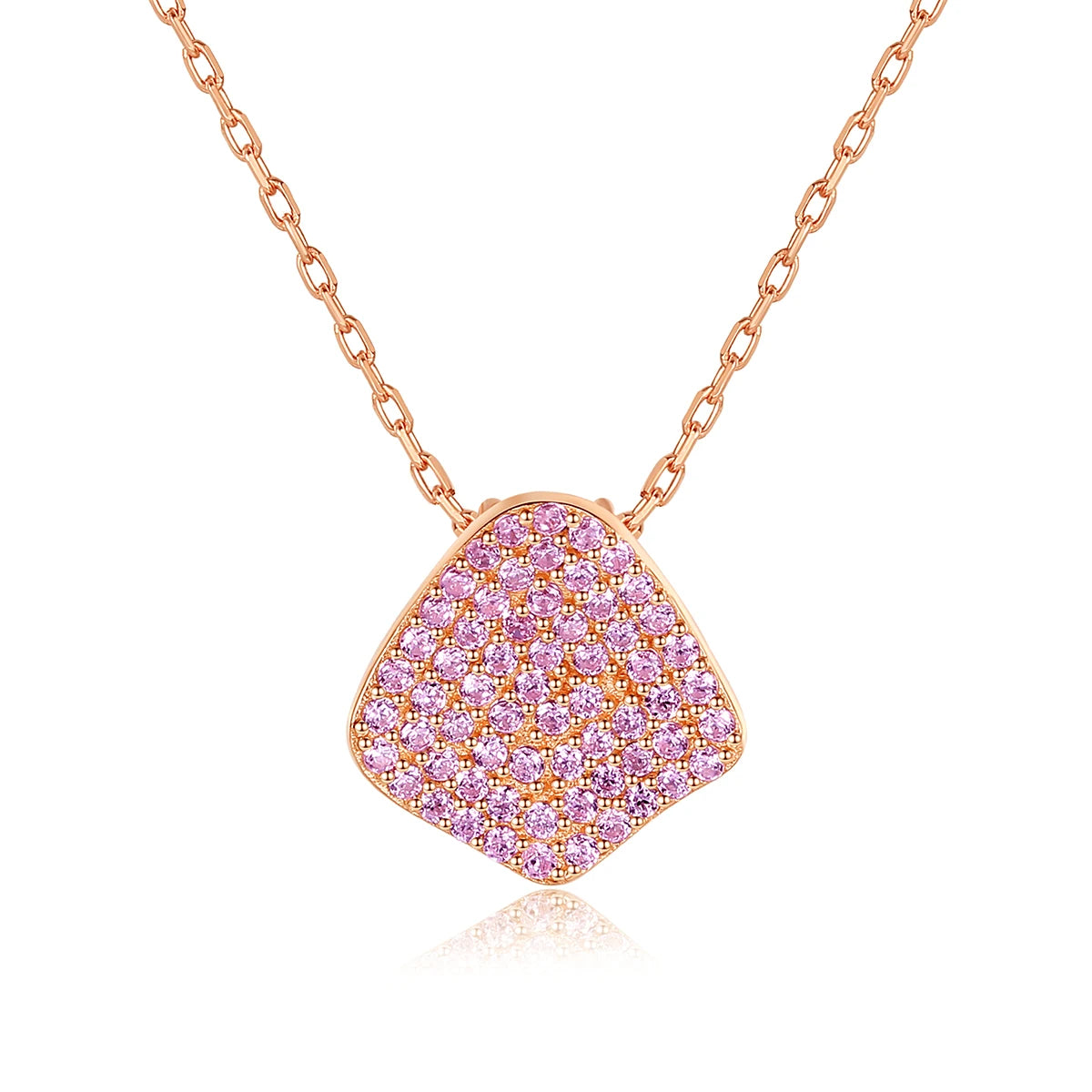 CZCITY Fashion Irregular Pendant Necklace 925 Sterling Silver Cubic Zirconia Chain Necklace for Women Prom Gift