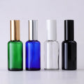 Refill Essential Oil Serum Pump Spray Bottle 20ml 30ml 50ml 100ml Amber Brown Glass Bottle with Gold Silver Black Cover