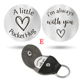 A Little Pocket Hug Engraved Key Ring Round Stainless Steel Metal Accessories Parents Gift