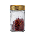 Wide Mouth Glass Saffron Empty Bottles 100ml Jars Glass Bottle for Saffron With Golden Lid