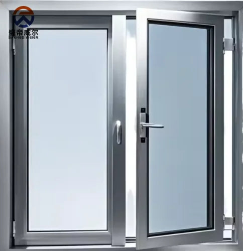 Modern Custom Swing-open Soundproof Aluminum Alloy Frame Living Room Horizontal-opening Tilt-and-turn Tempered Glass Window