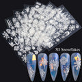 Wholesale Acrylic Nails Christmas Decals 5D Snowflake Embossed Nail Stickers for Holiday