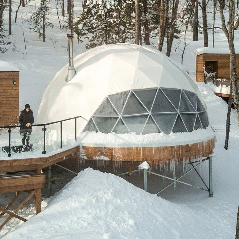 Luxury Glamping Geodesic Domes Tent with Bathroom for Commercial Hospitality or Small Event