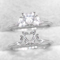 Semi Mount 4*4+5*5mm Sterling Silver Ring Heart Shape Empty Frame Blank Support Setting S925 Base Without Center for DIY Inlay