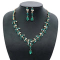 Earrings Necklace Set  Wedding Bridal Jewelry Set Luxurious 18K Gold Women  Jewelry Set