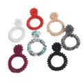 Korean Hoop Drop Crystal Beads Beaded Statement Vintage Earrings Jewelry