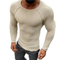 RNSHANGER Spring Slim Solid Fashion Inside Underwear Men Mock Neck Basic T-shirt Pullover Long Sleeve Slim Knit T Shirts