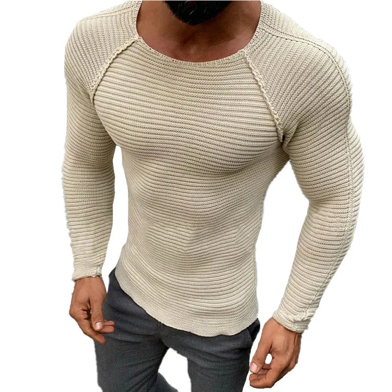 RNSHANGER Spring Slim Solid Fashion Inside Underwear Men Mock Neck Basic T-shirt Pullover Long Sleeve Slim Knit T Shirts