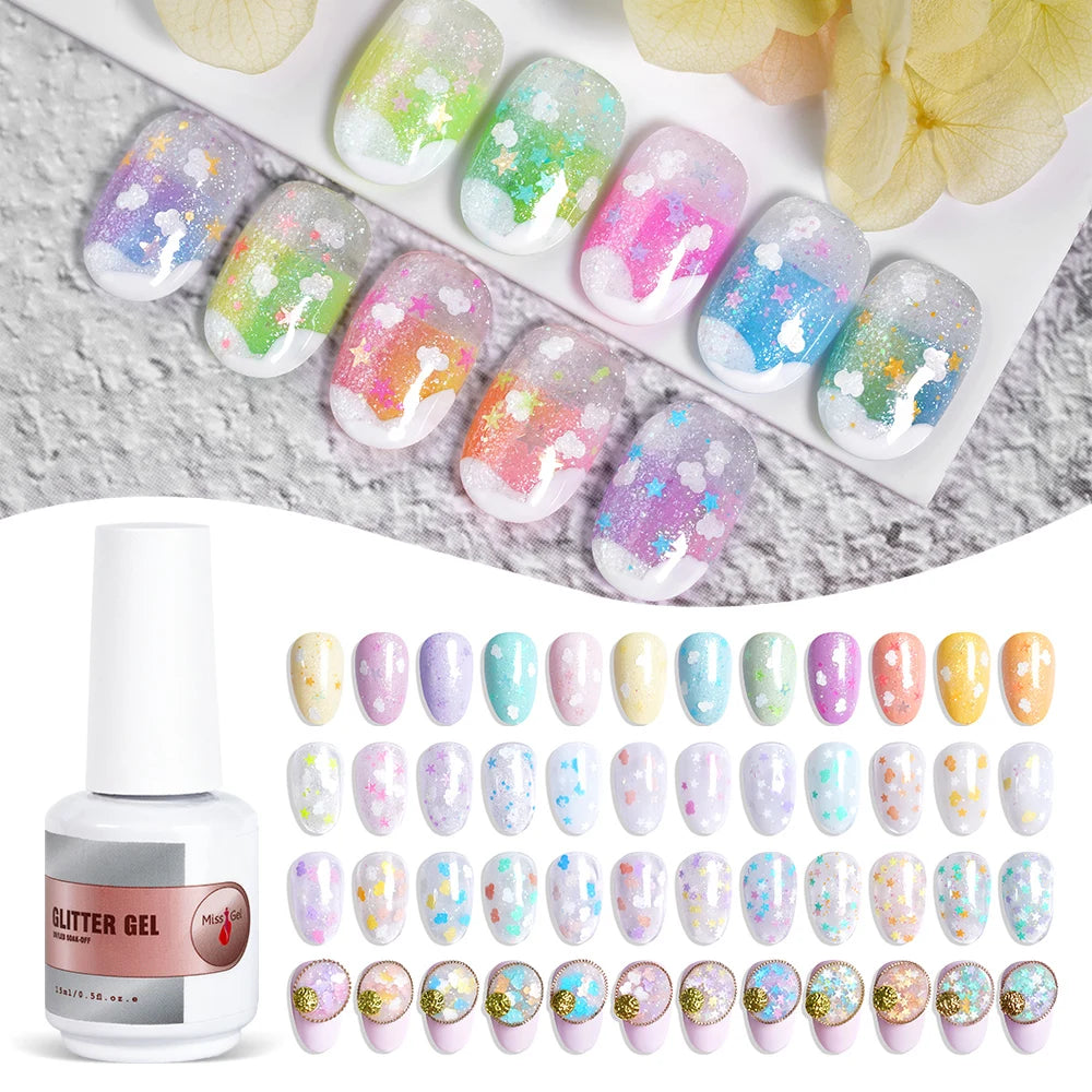 MissGel Glitter Gel Professionnel Wholesale Supplies UV Led Gel UV Semi Permanent Vernis Ongles