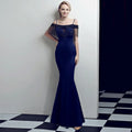 1308# Bridal Toasting Fashion Fishtail Slim-fit Long Banquet Elegant Red Evening Dress Women