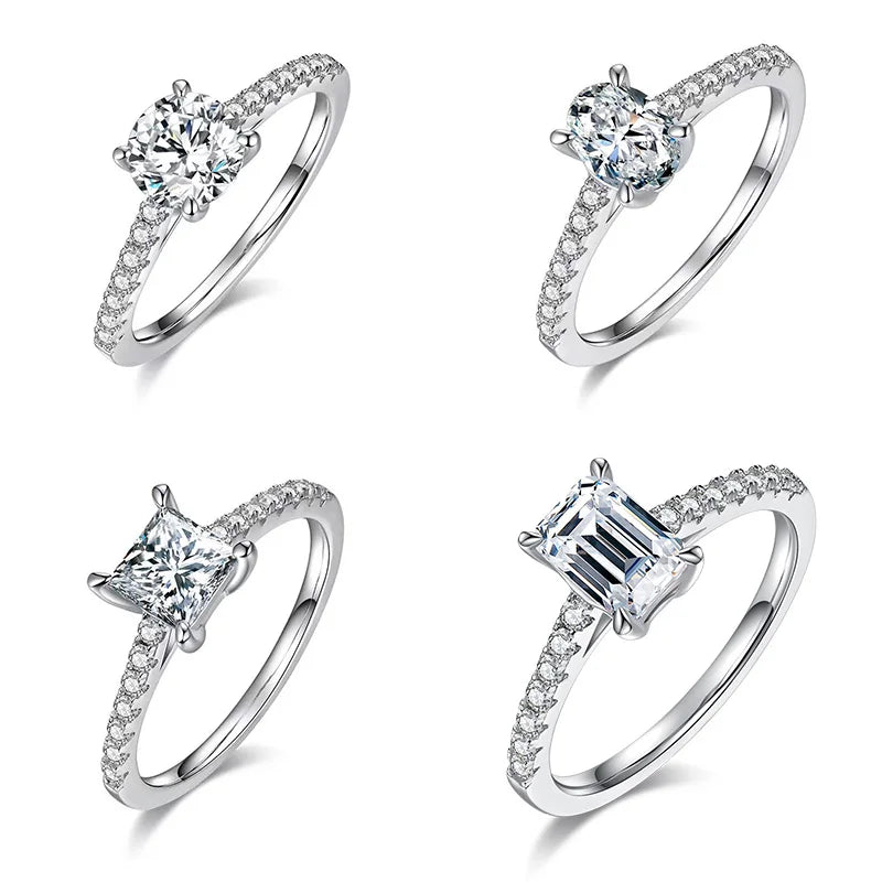XINGYUE Trend Vivid Ring Jewelry 1 CT D Color Moissanite Diamond Ring 925 Silver Moissanites Gemstone Jewelry As Gift