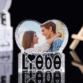 Factory OEM/ODM Blank K9 Crystal 3D Heart Shape Luxury Modern Design Photo Frame Love Light Pictures for Mom Gift Home Decor