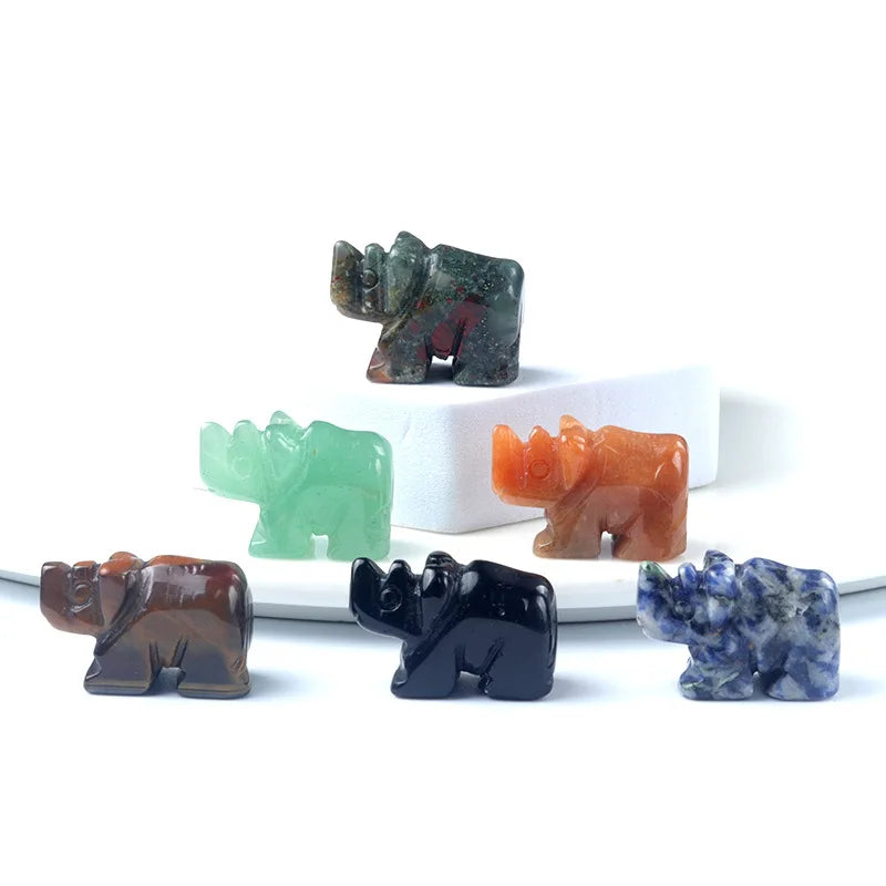 1-Inch Polished Rhino Crystal Agate Stone Semi-Precious Stone Crafts for Gift Decor or Engraving Ornaments Mini Carving