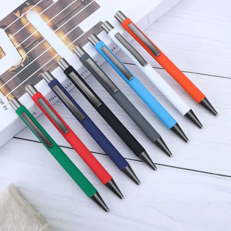 Press the Business Metal Ballpoint Pen Can Print Logo Multi-color Spray Paint Gel Pen Promotional Gift Advertising Metal Pen