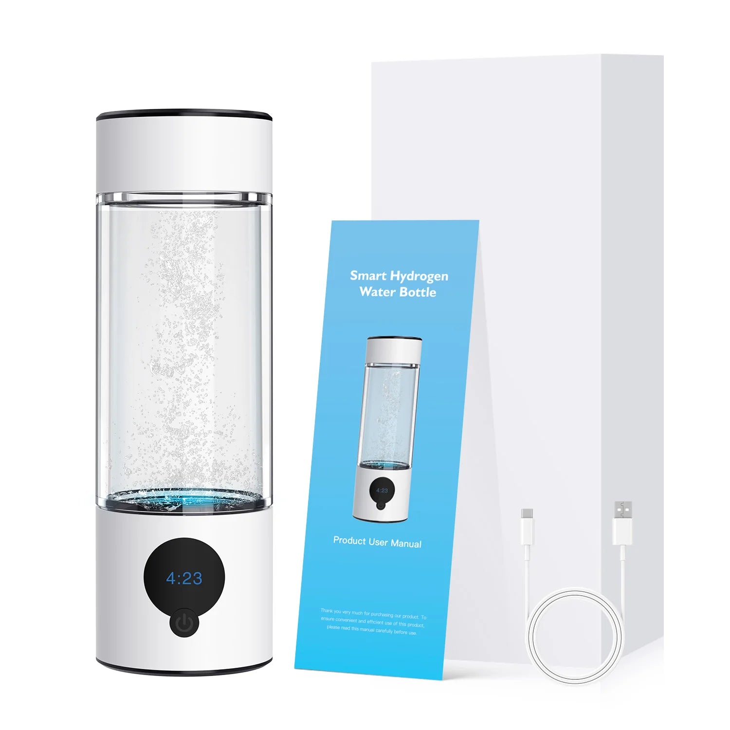 Suyzeko OEM Portable SPE PEM Technology Rechargeable 390ml Hydrogen Water Generator Anti Aging Hydrogen Rich Water Bottle