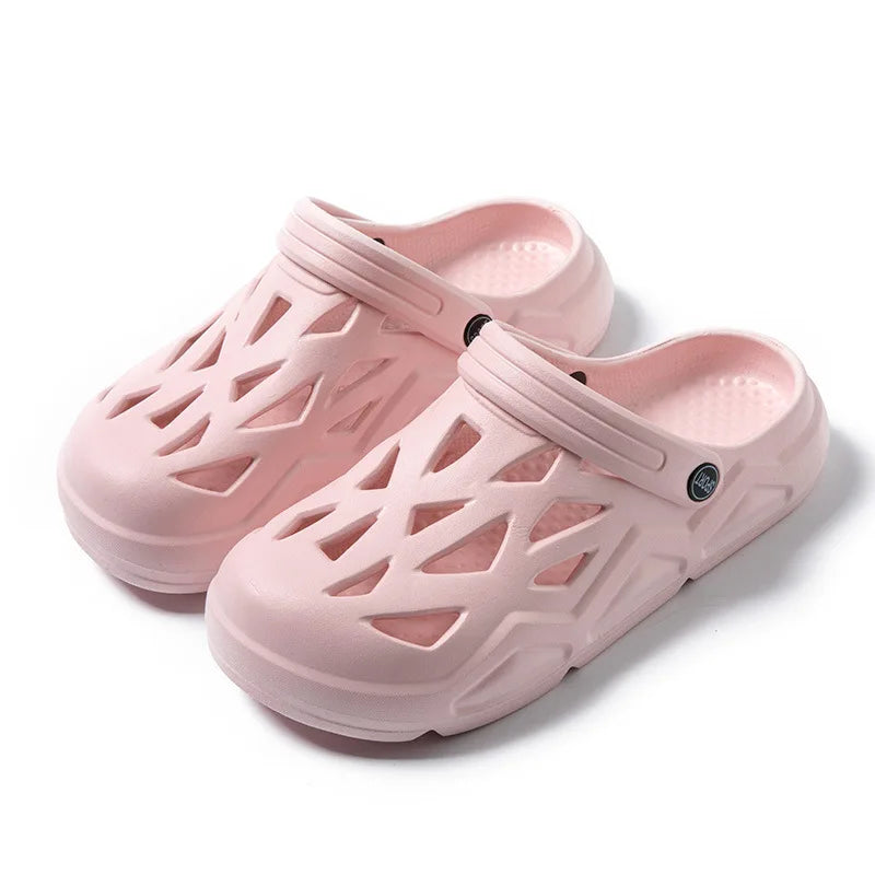 Summer Fashion Outside Hole Shoes Women Wear Indoor Thick Sole Beach EVA Anti-skid slippers  Lovers Cool Man slippers