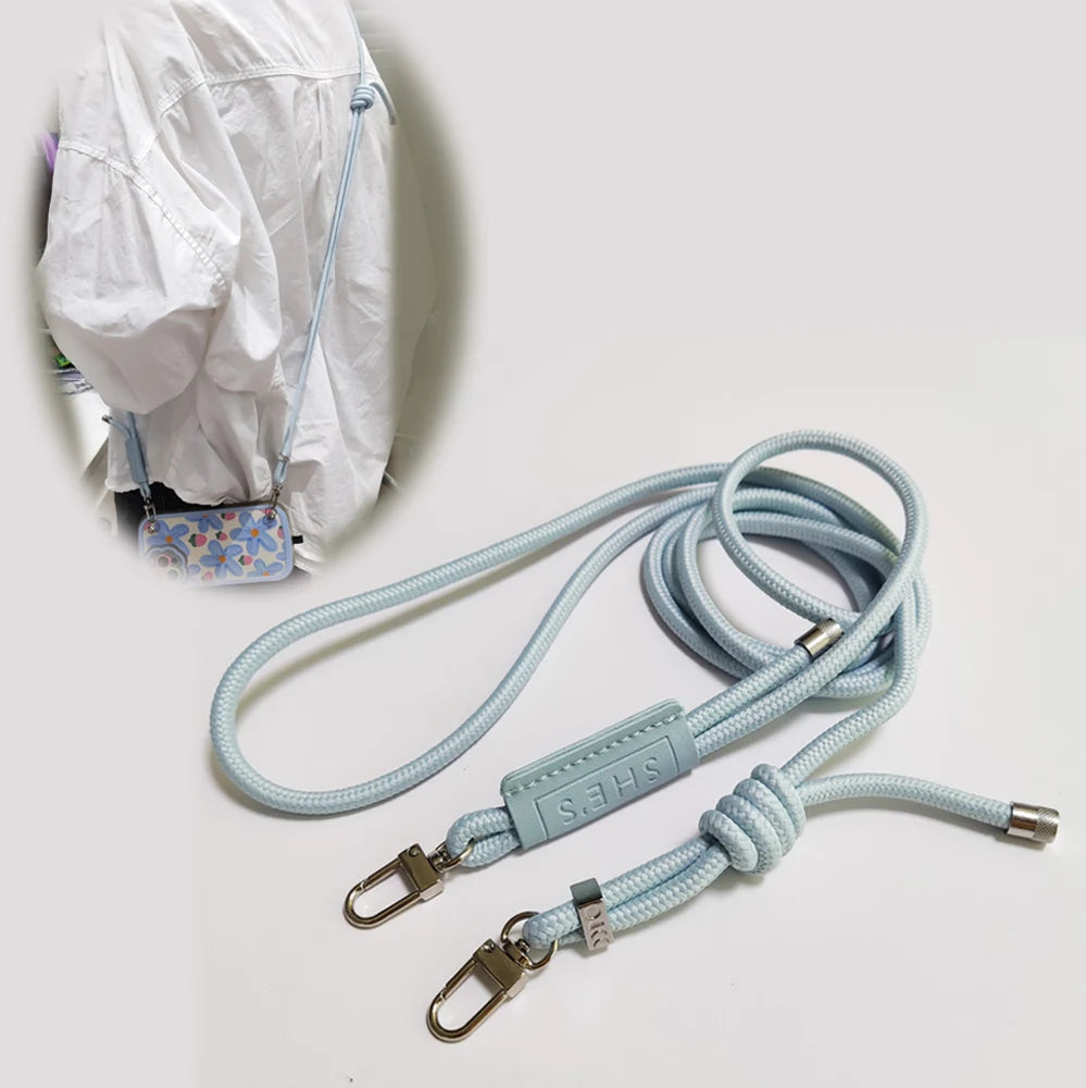 High-End Polyester Lanyard with Adjustable PU Rope Hand-Free Phone Case Accessory