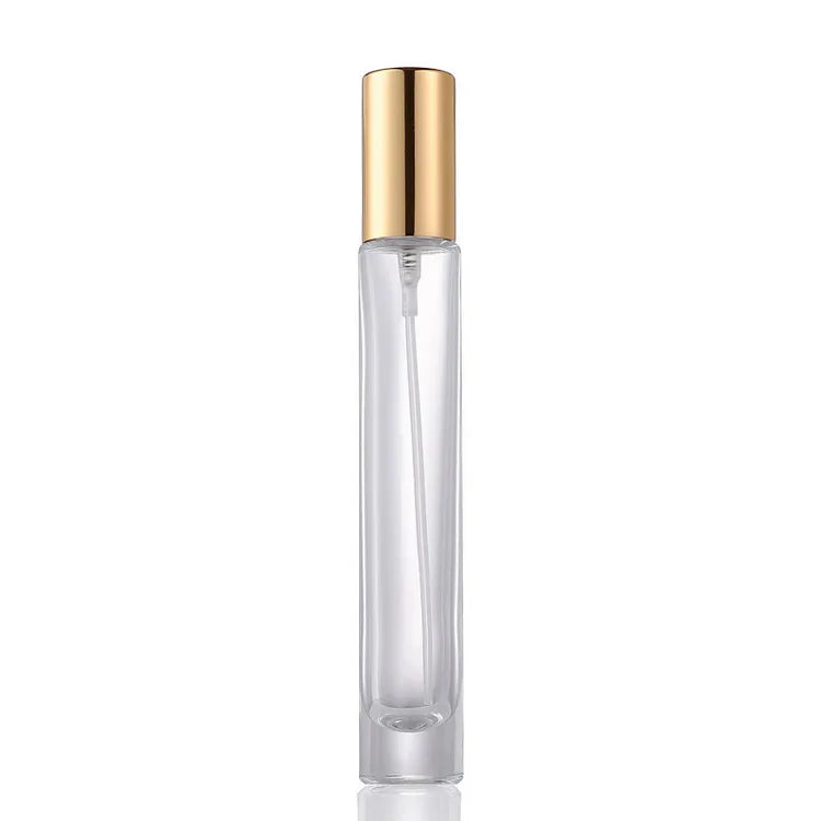 Portable Thick Bottom Empty Round Clear Parfum Spray Bottle 10ml Luxury Glass Perfume Sample Bottle