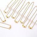 18K PVD Gold Plated Stainless Steel Ball Dice Necklace Bracelet Set Custom Enamel Letter Number Jewelry for Women Men for Gift