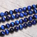 Wholesale Round Bead 4-12mm Blue Tiger Eye Stone Bead Strands for Fashion Bracelet Necklace Making