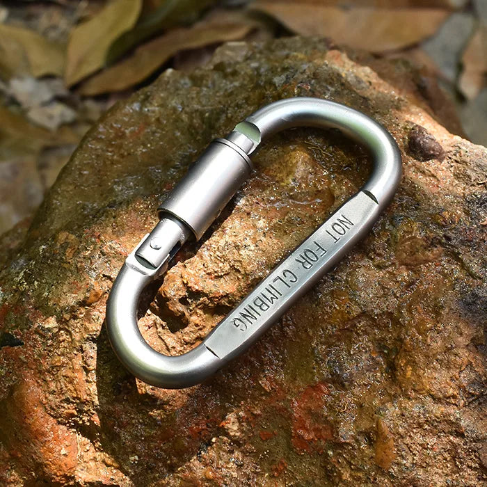 Bold 8CM EDC Locking D-shaped Aviation Aluminum Alloy D-Ring Carabiner Quick Hanging Outdoor Camping Backpack