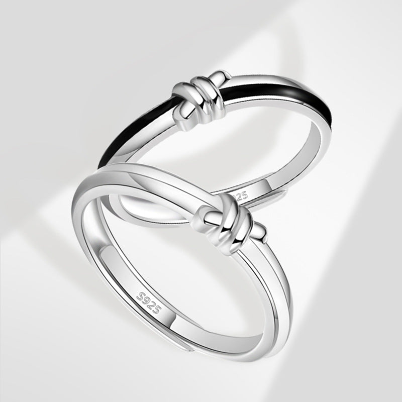 Valentine's Day Gift Men Women Knot Decor Couple Ring for Wedding Index Ring Creative Open Rings Engagement Wedding Jewelry