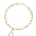 18k Gold Jewelry Lab Grown Diamond Alphabet Initial Letter A-Z Pendant Necklace Without Chain
