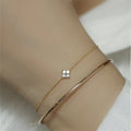 Hot Sales Designs Jewellery Ladies Gold Plated Lucky Leaf Clover Charm Bracelet