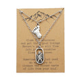 Unique Bigfoot Foot Necklace with Mountain Card Forest Jewelry Gift for Men and Women