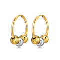Women 18K Gold Plated Stainless Steel Trendy Gift Three Ball Drop Stackable Hoop Pearl Earrings