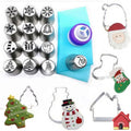 20pcs Stainless Steel Christmas Decorating Tips Russian Cream Squeezing Tips Cake Decorating Icing Piping Nozzle for Cake Tools